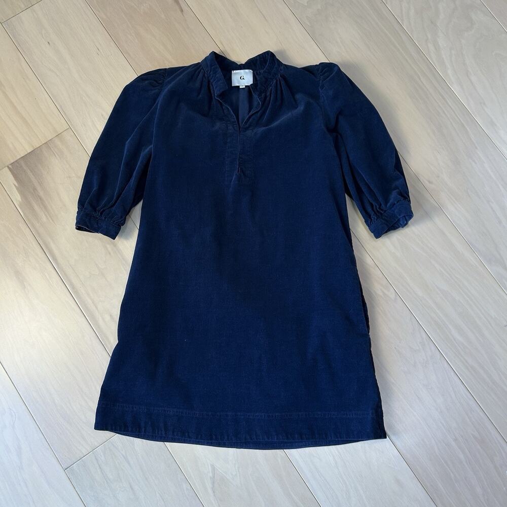 G. LABEL By GOOP Alessandra Blue Corduroy Dress Pockets Women’s 0
